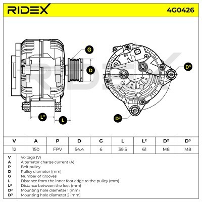 Generator RIDEX 4G0426 4G0426 - foto 7
