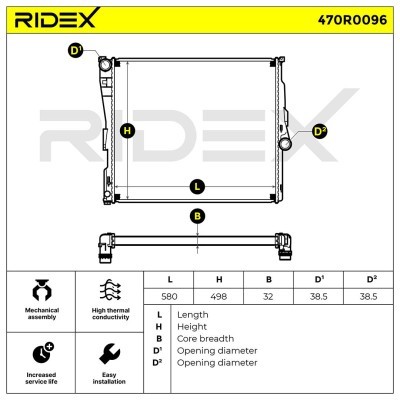Kühler, Motorkühlung RIDEX 470R0096 470R0096 - foto 5