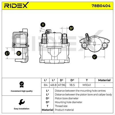 Bremssattel RIDEX 78B0404 78B0404 - foto 5