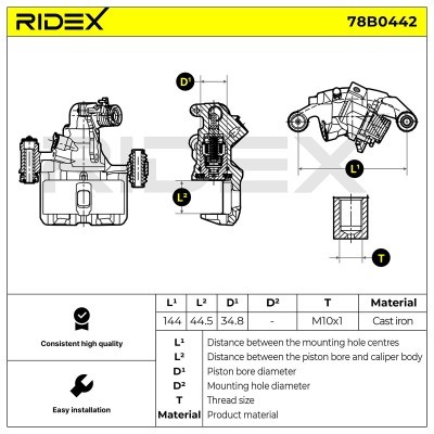 Bremssattel RIDEX 78B0442 78B0442 - foto 7
