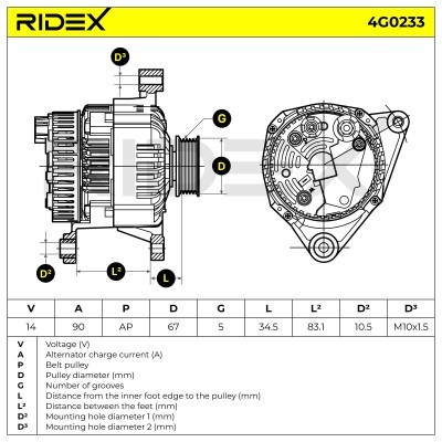 Generator RIDEX 4G0233 4G0233 - foto 5