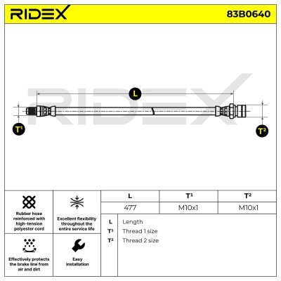 Bremsschlauch RIDEX 83B0640 83B0640 - foto 2