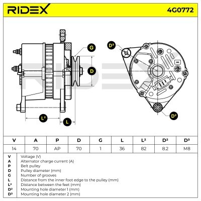Generator RIDEX 4G0772 4G0772 - foto 5