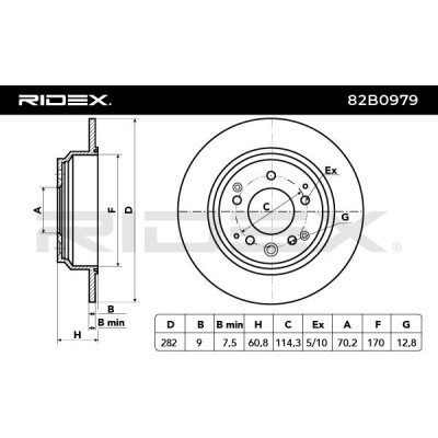 Bremsscheibe RIDEX 82B0979 82B0979 - foto 3