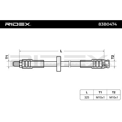 Bremsschlauch RIDEX 83B0474 83B0474 - foto 6