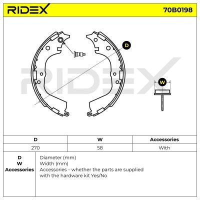 Bremsbeläge Satz RIDEX 70B0198 70B0198 - foto 5