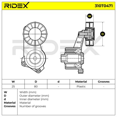 Spannarm Keilrippenriemen RIDEX 310T0471 310T0471 - foto 6