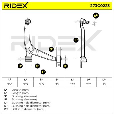 Querlenker RIDEX 273C0223 273C0223 - foto 9