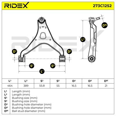 Querlenker RIDEX 273C1252 273C1252 - foto 6