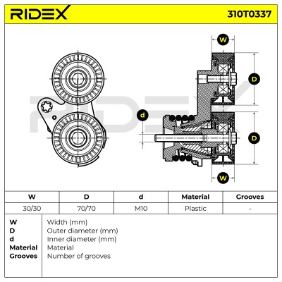 Spannarm Keilrippenriemen RIDEX 310T0337 310T0337 - foto 6