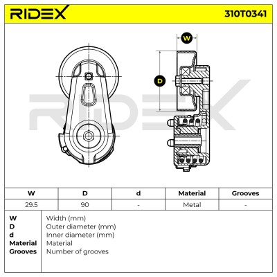 Spannarm Keilrippenriemen RIDEX 310T0341 310T0341 - foto 6