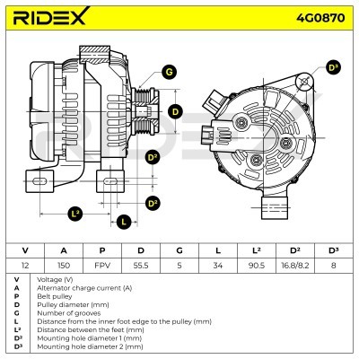 Generator RIDEX 4G0870 4G0870 - foto 5