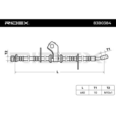 Bremsschlauch RIDEX 83B0384 83B0384 - foto 3