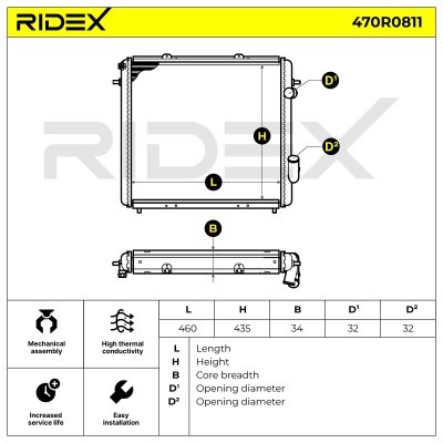 Kühler, Motorkühlung RIDEX 470R0811 470R0811 - foto 5