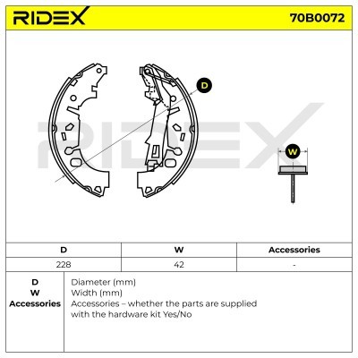 Bremsbeläge Satz RIDEX 70B0072 70B0072 - foto 6