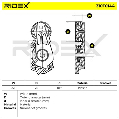 Spannarm Keilrippenriemen RIDEX 310T0144 310T0144 - foto 6