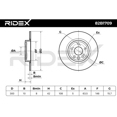 Bremsscheibe RIDEX 82B1709 82B1709 - foto 7