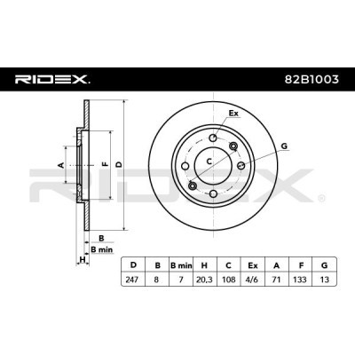 Bremsscheibe RIDEX 82B1003 82B1003 - foto 3