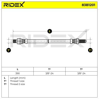 Bremsschlauch RIDEX 83B1201 83B1201 - foto 5