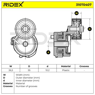 Spannarm Keilrippenriemen RIDEX 310T0407 310T0407 - foto 6