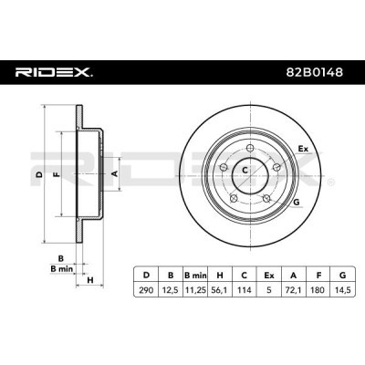 Bremsscheibe RIDEX 82B0148 82B0148 - foto 4