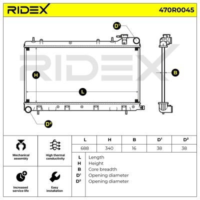 Kühler, Motorkühlung RIDEX 470R0045 470R0045 - foto 6
