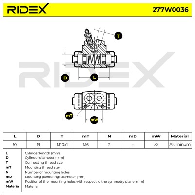 Radbremszylinder RIDEX 277W0036 277W0036 - foto 6