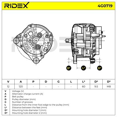 Generator RIDEX 4G0719 4G0719 - foto 6