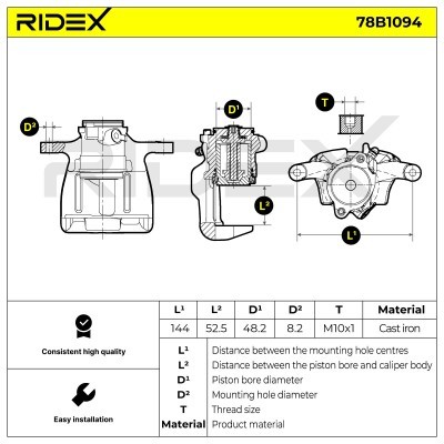 Bremssattel RIDEX 78B1094 78B1094 - foto 5