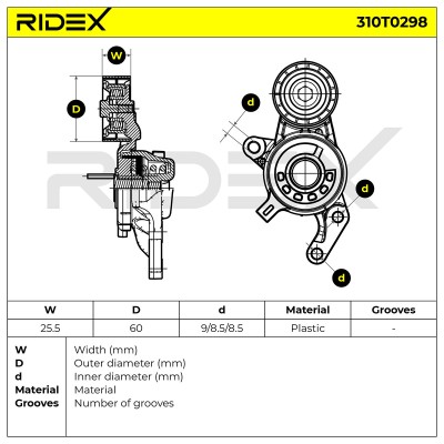 Spannarm Keilrippenriemen RIDEX 310T0298 310T0298 - foto 7