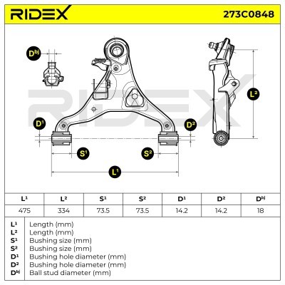 Querlenker RIDEX 273C0848 273C0848 - foto 7