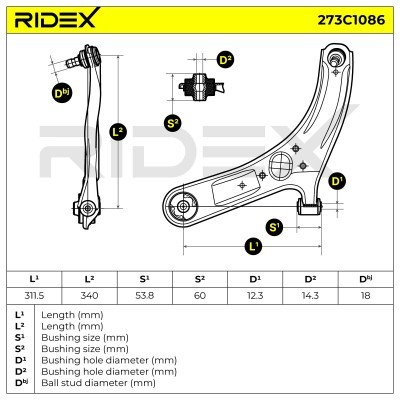 Querlenker RIDEX 273C1086 273C1086 - foto 5