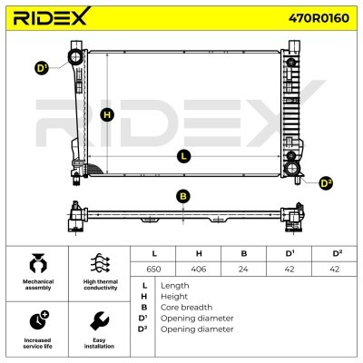 Kühler, Motorkühlung RIDEX 470R0160 470R0160 - foto 4