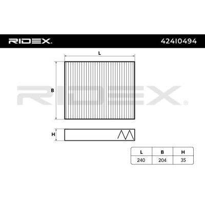 Filter, Innenraumluft RIDEX 424I0494 424I0494 - foto 3