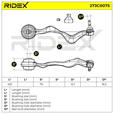 Querlenker RIDEX 273C0075 273C0075 - foto 7