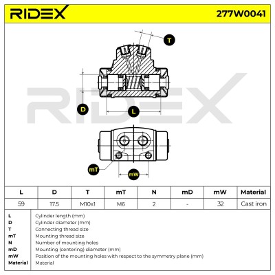 Radbremszylinder RIDEX 277W0041 277W0041 - foto 6
