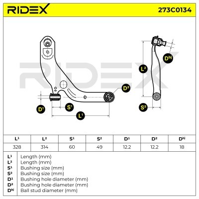 Querlenker RIDEX 273C0134 273C0134 - foto 8