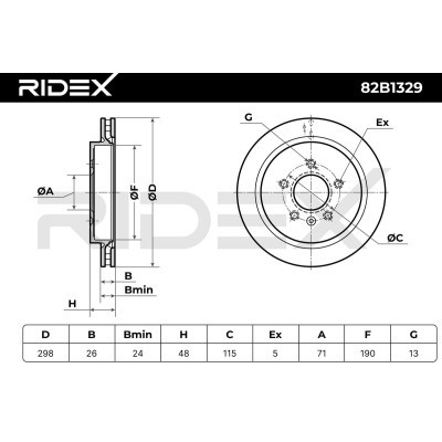 Bremsscheibe RIDEX 82B1329 82B1329 - foto 9