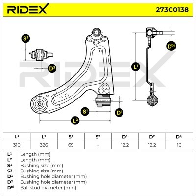 Querlenker RIDEX 273C0138 273C0138 - foto 7