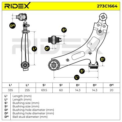 Querlenker RIDEX 273C1664 273C1664 - foto 5