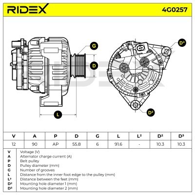 Generator RIDEX 4G0257 4G0257 - foto 6