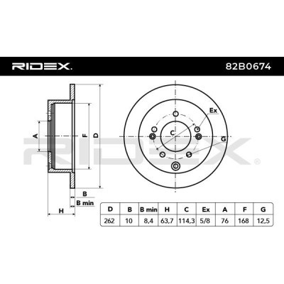Bremsscheibe RIDEX 82B0674 82B0674 - foto 3