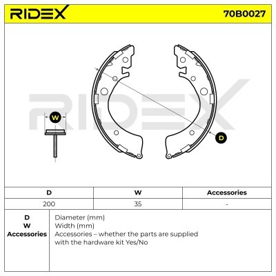 Bremsbeläge Satz RIDEX 70B0027 70B0027 - foto 5