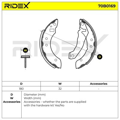 Bremsbeläge Satz RIDEX 70B0169 70B0169 - foto 5