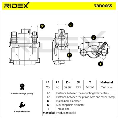 Bremssattel RIDEX 78B0665 78B0665 - foto 6