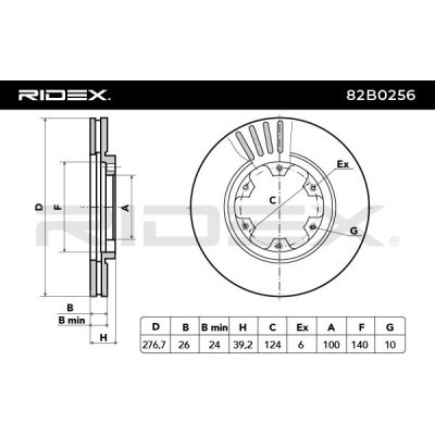 Bremsscheibe RIDEX 82B0256 82B0256 - foto 3