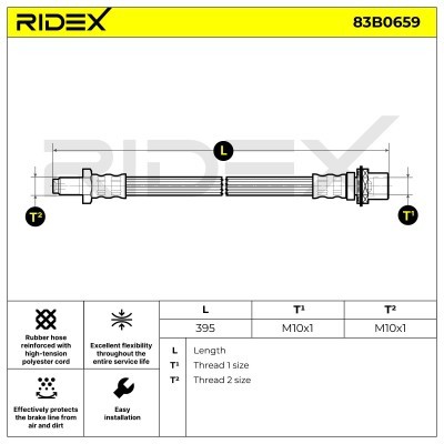 Bremsschlauch RIDEX 83B0659 83B0659 - foto 6