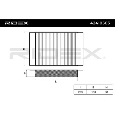 Filter, Innenraumluft RIDEX 424I0503 424I0503 - foto 6