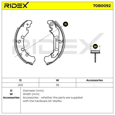 Bremsbeläge Satz RIDEX 70B0092 70B0092 - foto 5