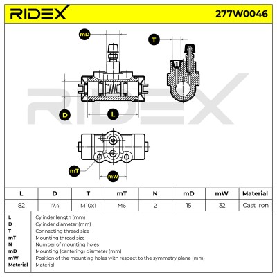 Radbremszylinder RIDEX 277W0046 277W0046 - foto 6